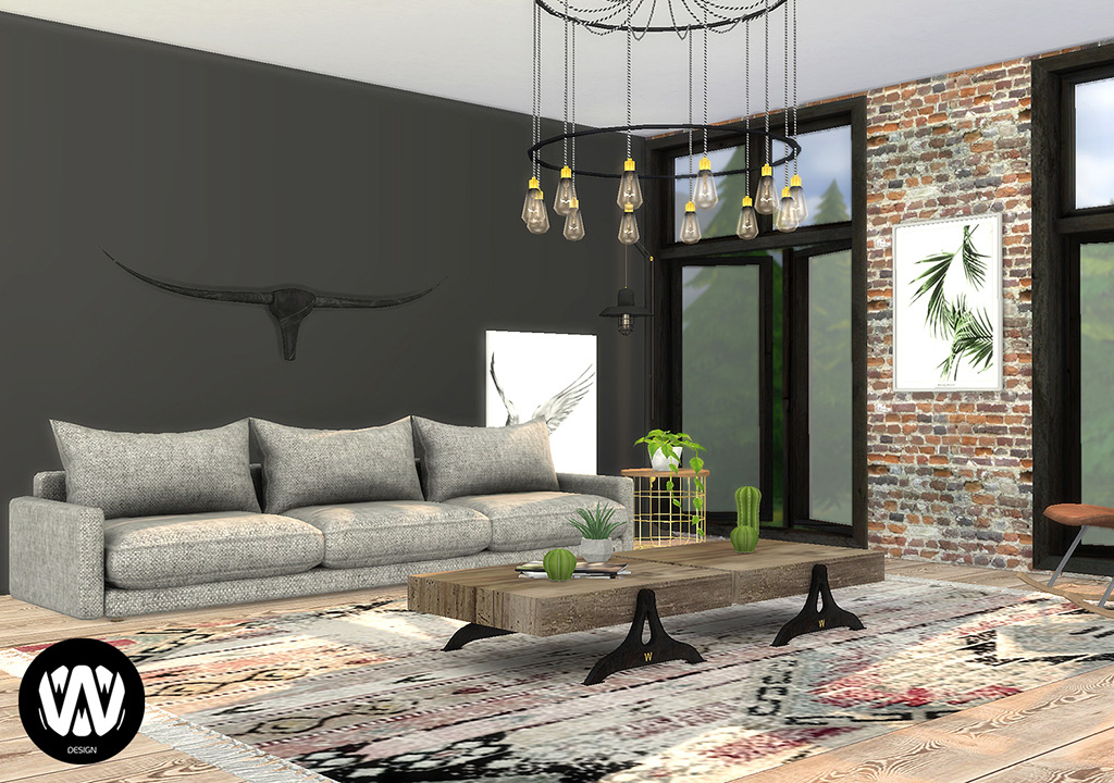 Sims 4 Living Room • Sims 4 Custom Content • Wondymoon